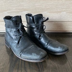 Black Leather John Varvatos Boots